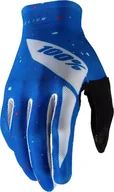 Rękawiczki rowerowe - 100% Rękawiczki 100% CELIUM Glove blue white roz. L długość dłoni 193-200 mm NEW - miniaturka - grafika 1