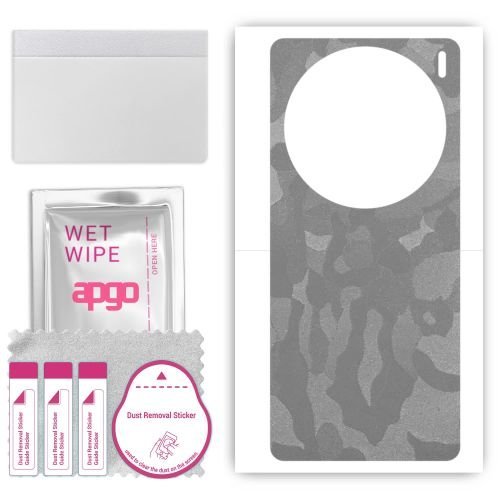 folia naklejka skórka strukturalna na TYŁ do Vivo X100 Pro - Moro Camo Srebrny - apgo SKINS