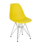 Krzesła - D2.Design Krzesło P016 PP żółte, chromowane nogi 24231 - miniaturka - grafika 1