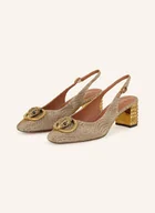 Czółenka - Kurt Geiger Czółenka Z Odkrytą Piętą Z Ozdobnymi Kamykami beige - miniaturka - grafika 1