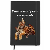 Planery - PLANER NOTATNIK A5 Czarny SAFARII ANIMAL WZORY - miniaturka - grafika 1