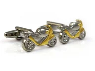Spinki do mankietów i krawatów - Grafitowo-złote spinki do mankietów - motocykle ścigacze A272 - miniaturka - grafika 1