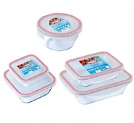 Pojemniki kuchenne - Pojemniki szklane PYREX zestaw 5 szt COOK&CLICK 0,7+ 2x 0,8 + 1,9 + 2 L - miniaturka - grafika 1