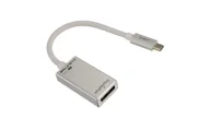 Adaptery i przejściówki - AUDA CableTime Adapter USB 3.1 typ-C - DisplayPort 4K@60 (wtyk / gniazdo) srebrny 15cm - miniaturka - grafika 1