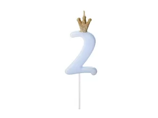PartyDeco Świeczka urodzinowa Cyferka 2 4Y42CI 4Y42CI SAM  ONE SIZE - Urodziny dziecka - miniaturka - grafika 1
