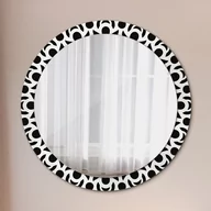Lustra - Lustro dekoracyjne okrągłe Czarny geometryczny ornament - miniaturka - grafika 1