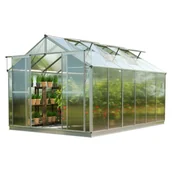 Szklarnie ogrodowe - GFP szklarnia Topas 6 rama aluminiowa 225x384 cm - płytami poliwęglanowymi ok. 6 mm - z ramą fundamentową i aut. mechanizm otwierania okien - miniaturka - grafika 1