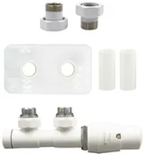 Zawory i kraniki - Zawór termostatyczny 50mm TWINS biały mat prawy GZ1/2 All in One rozeta zespolona prostokątna - miniaturka - grafika 1