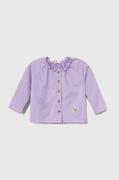 Bluzy dla dziewczynek - United Colors of Benetton bluza niemowlęca kolor fioletowy gładka - miniaturka - grafika 1