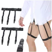 Paski - Szelki do koszuli męskie uniwersalne antypoślizgowe regulowane czarne - miniaturka - grafika 1