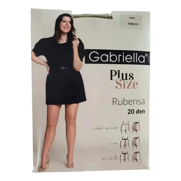 Rajstopy Plus Size GABRIELLA 20den Klasyczne Gładkie Naturalny Beż 8xl 9xl