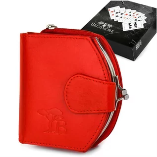 Portfele - Portfel damski portmonetka skórzany czerwony RFiD BELTIMORE L53 - grafika 1