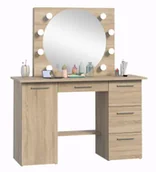 Toaletki - Nowoczesna toaletka z podświetlonym lustrem dąb sonoma L1-C72 - miniaturka - grafika 1