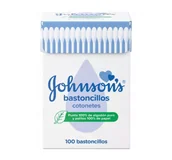 Waciki, płatki i patyczki kosmetyczne - Patyczki do uszu Johnson’s Baby Cotton Buds 100 szt (8410207111423) - miniaturka - grafika 1