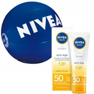 Kremy do twarzy - NIVEA SUN Krem przeciwzmarszczkowy przeciwsłoneczny SPF50 50ml + Piłka - miniaturka - grafika 1