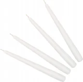 Świece - ŚWIECA STOŻEK BIAŁA STOŁOWA ŚWIECZKA ŚWIECE 4 SZT - miniaturka - grafika 1