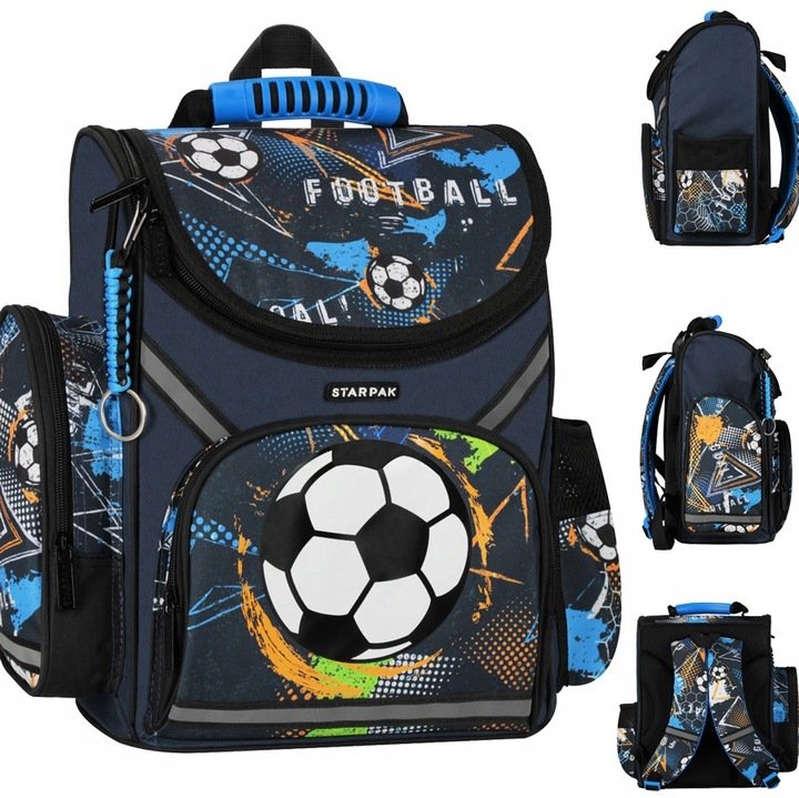 Starpak Tornister Plecak Dla Chłopca KL.1-3 Piłka Nożna Blue