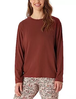 Koszule damskie - Schiesser Damska koszula do spania z długim rękawem mieszanka bawełny + relaks, terakota, 42, Terracotta, 42 - grafika 1