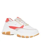 Trampki damskie - HASSIA Skórzane sneakersy "Lissabon" w kolorze biało-różowym - miniaturka - grafika 1