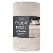 Narzuty - Kremowy aksamitny zestaw narzuty na łóżko i poszewki na poduszkę 240x260 cm Solange – douceur d'intérieur - miniaturka - grafika 1