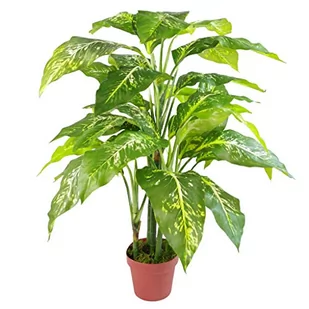 Leaf 100 cm duża aglaonema (cętkowana wiecznie zielona) drzewo sztuczna roślina, mieszane materiały, zielone - Sztuczne drzewka - miniaturka - grafika 1