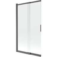 Parawany nawannowe - Mexen Fox parawan nawannowy 2-skrzydłowy przesuwny 100 x 150 cm, transparent, gun gray szczotkowany - 891-100-002-66-00 - miniaturka - grafika 1