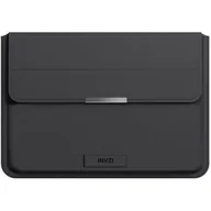 Torby na laptopy - Skórzane etui / pokrowiec z funkcją podstawki INVZI do MacBook Pro/Air 13"/14" (czarne) - miniaturka - grafika 1