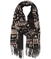 Apaszki i szaliki damskie - Ciepły stylowy szal szalik wzór w misie błyszcząca nitka miękki 180x70 cm - miniaturka - grafika 1