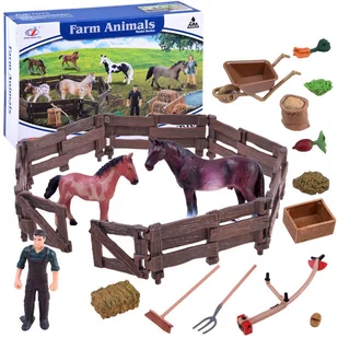 ZESTAW ZWIERZĄT KONIE ZAGRODA FARMA FIGURKI - Figurki dla dzieci - miniaturka - grafika 1