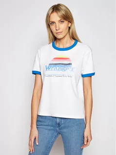 Koszulki i topy damskie - Wrangler T-Shirt Ringer W7S0DR989 Biały Relaxed Fit - grafika 1