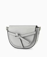 Torebki damskie - PUCCINI Mała torebka damska z ozdobnym węzłem szara - miniaturka - grafika 1