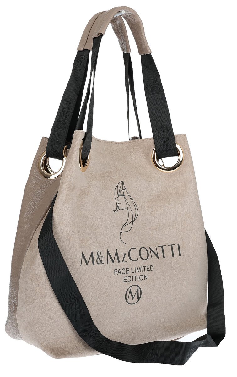 Torebka Damska Listonoszka Worek Shopper na Ramię Duża Torba JY505 Beżowa