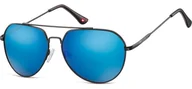 Okulary przeciwsłoneczne - Okulary przeciwsłoneczne pilotki Montana MS90B lustrzanki black/blue - miniaturka - grafika 1