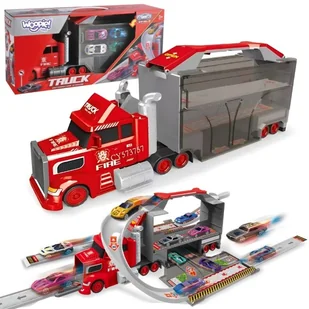 WOOPIE Zestaw Ciężarówka Laweta Garaż Tor Wyścigowy - Tory, garaże, parkingi - miniaturka - grafika 1