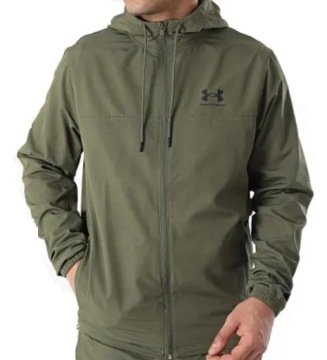 Męska Kurtka Wiatrówka Under Armour Khaki Z Kapturem rozmiar XL