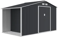 Altany ogrodowe - Domek narzędziowy MADISON 342x191cm Cold Grey, z drewutnią, wentylowany, z przesuwanymi drzwiami, pojemny magazyn na narzędzia i drewno Hardmaister - miniaturka - grafika 1