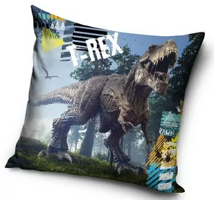 Carbotex Poszewka na poduszkę 40x40 Trex dinozaur T-rex - Pościel dla dzieci - miniaturka - grafika 1