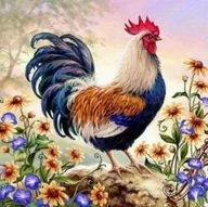 Zabawki kreatywne - Diamentowa Mozaika Zwierzęta Dumny Kogut 30x40 - miniaturka - grafika 1