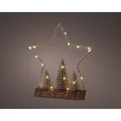 Ozdoby bożonarodzeniowe - Dekoracja stołowa micro LED drewno PVC metal juta - miniaturka - grafika 1