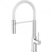 Baterie kuchenne - LAVEO BAP 678D POLLA Bateria zlewozmywakowa stojąca z wylewką U Jednouchwytowa Sposób montażu: stojący Głowica: 25 mm Zasięg wylewki: 200 mm Wykończenie: białe/chrom - miniaturka - grafika 1