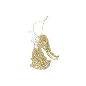 Ozdoby bożonarodzeniowe - Zawieszka anioł 14 x 8,5 cm złoty / srebrny - miniaturka - grafika 1