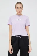 Koszulki sportowe damskie - Reebok t-shirt bawełniany kolor fioletowy - miniaturka - grafika 1