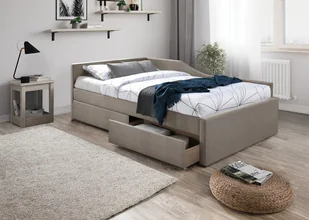 Łóżko Eliot Velvet 120X200 Ciemnobeżowe - Łóżka - miniaturka - grafika 1