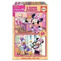 Educa Puzzle 2x25 Myszka Minnie/Daisy (drewniane) G3 - - Puzzle - miniaturka - grafika 1