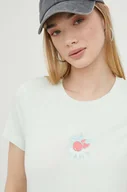 Koszulki sportowe damskie - Vans t-shirt bawełniany kolor zielony - miniaturka - grafika 1