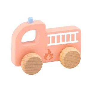 Tooky Toy Lumarko Drewniane Autko Straż Pożarna Do Pchania Dla Dzieci TY962-C Lek - Samochody i pojazdy dla dzieci - miniaturka - grafika 1