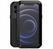 Etui i futerały do telefonów - Love Mei Etui Pancerne + szkło iPhone 12, czarne 6932809615786 - miniaturka - grafika 1