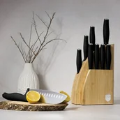 Noże kuchenne - Zestaw 9 noży w stojaku bambusowym BerlingerHaus Matte Black BH-2979 - miniaturka - grafika 1