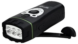 POWERplus Wolf Dynamo FM Scan Radio Latarka, stalowa, czarna - Latarki - miniaturka - grafika 1