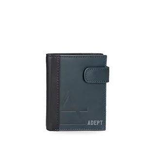 Portfele - Adept Jim pionowy portfel z zamknięciem na kliknięcie niebieski 8,5x10,5x1 cm skóra, Niebieski, Portfel pionowy z zamknięciem kliknięcia - grafika 1